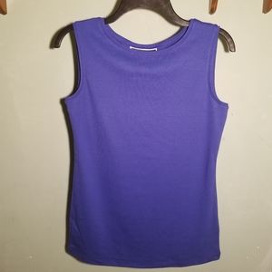 Karen Scott Boat Neckline Tank Top 100% Cotton For Breathable Softness